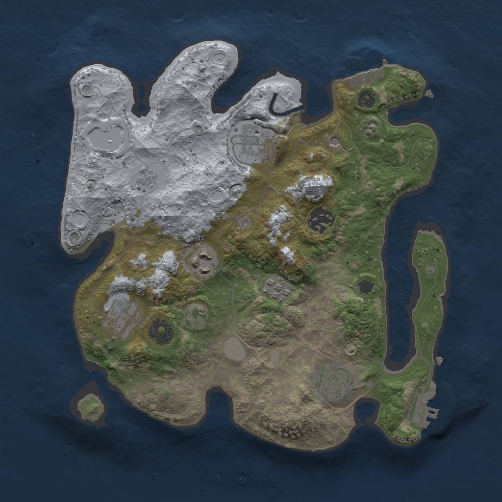 Rust Map: Procedural Map, Size: 3000, Seed: 59237077, 15 Monuments