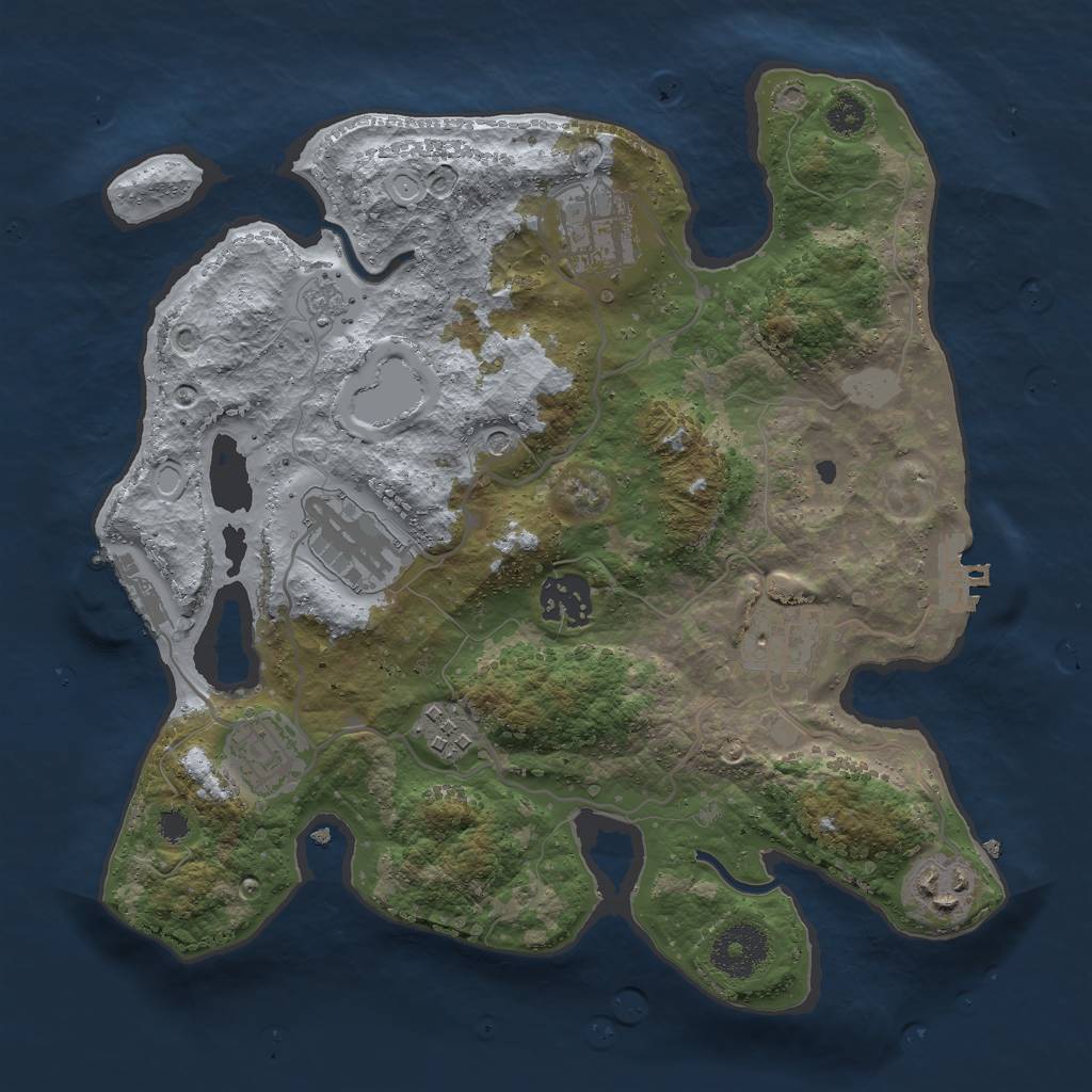 Rust Map: Procedural Map, Size: 3000, Seed: 6035897, 16 Monuments
