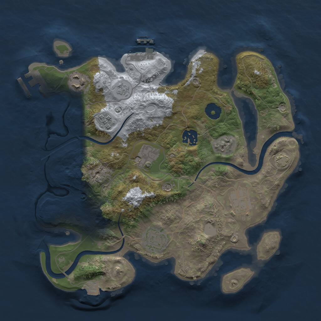 Rust Map: Procedural Map, Size: 3000, Seed: 5792461, 12 Monuments