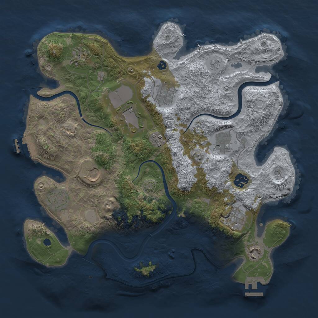 Rust Map: Procedural Map, Size: 3500, Seed: 2123460, 16 Monuments
