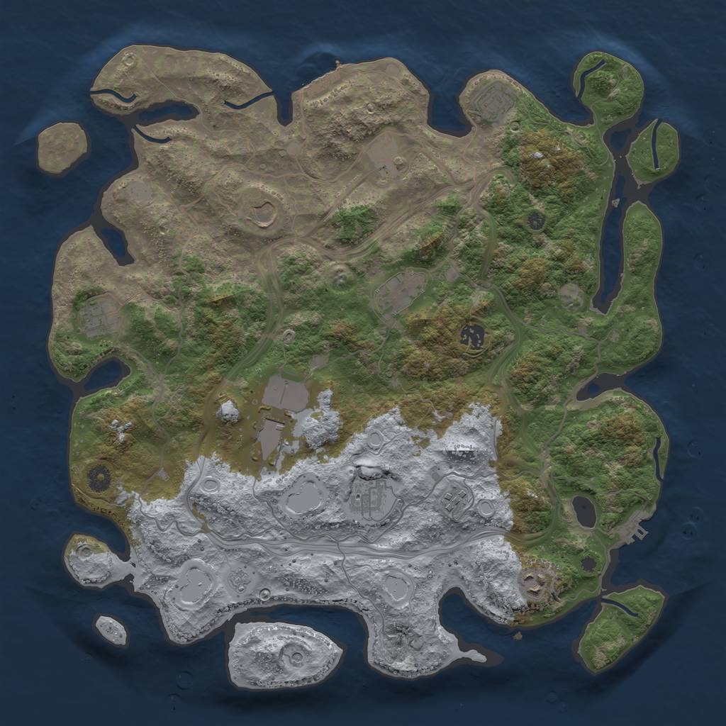 Rust Map: Procedural Map, Size: 4250, Seed: 347848855, 19 Monuments
