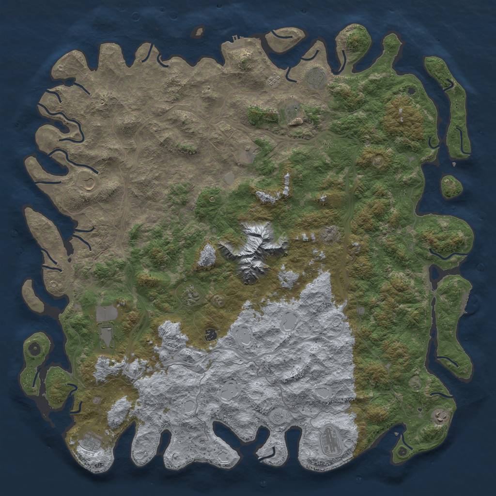 Rust Map: Procedural Map, Size: 6000, Seed: 12378, 20 Monuments