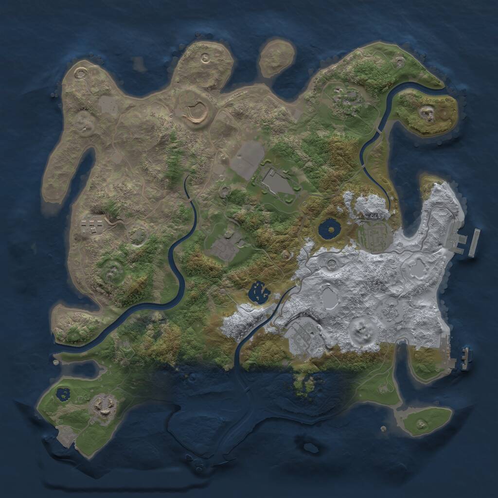 Rust Map: Procedural Map, Size: 3500, Seed: 911304401, 15 Monuments