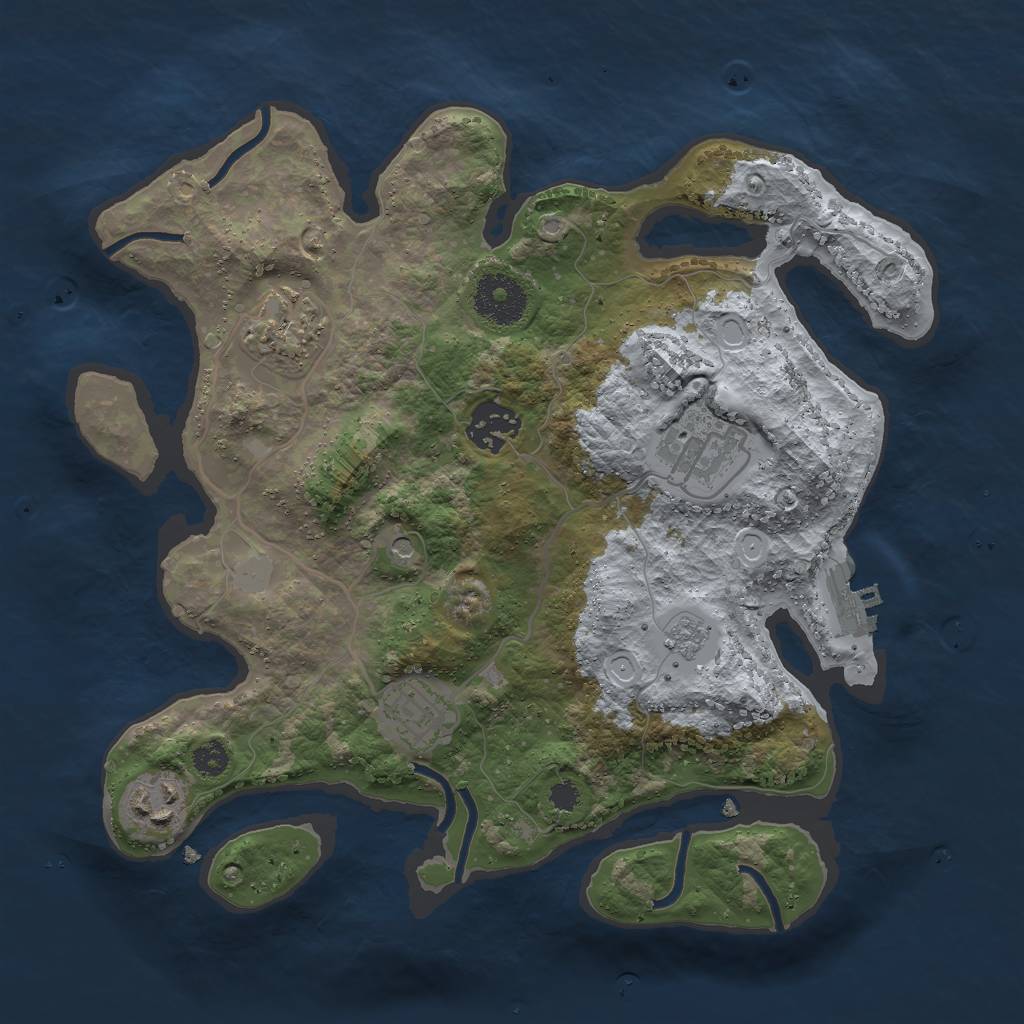 Rust Map: Procedural Map, Size: 3000, Seed: 649215, 13 Monuments