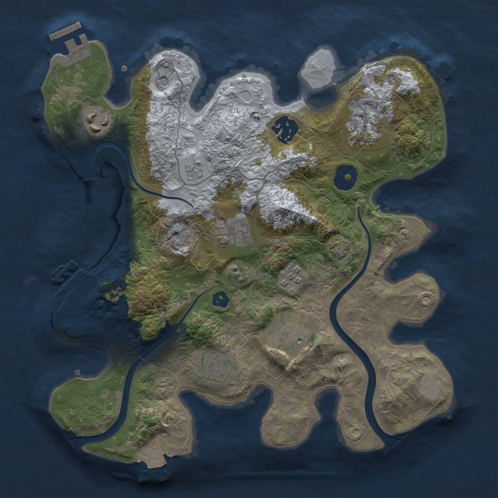 Rust Map: Procedural Map, Size: 3000, Seed: 1489565170, 13 Monuments