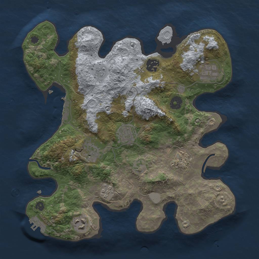Rust Map: Procedural Map, Size: 3000, Seed: 1489565170, 16 Monuments