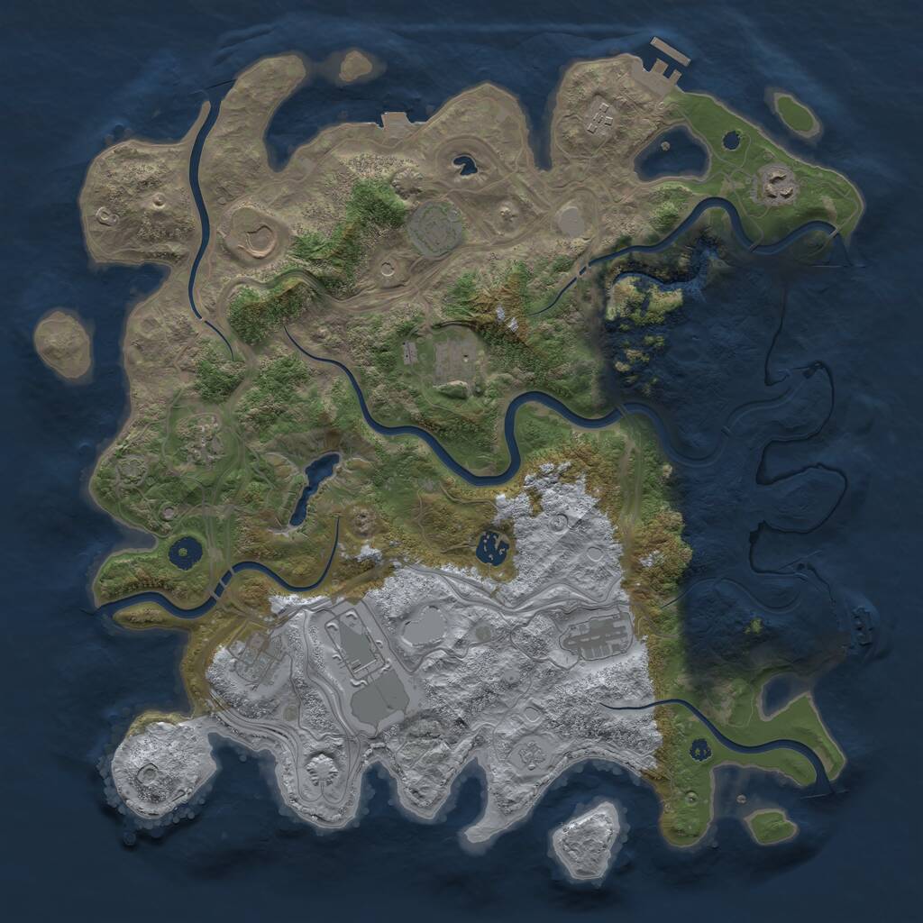 Rust Map: Procedural Map, Size: 4300, Seed: 56531997, 16 Monuments
