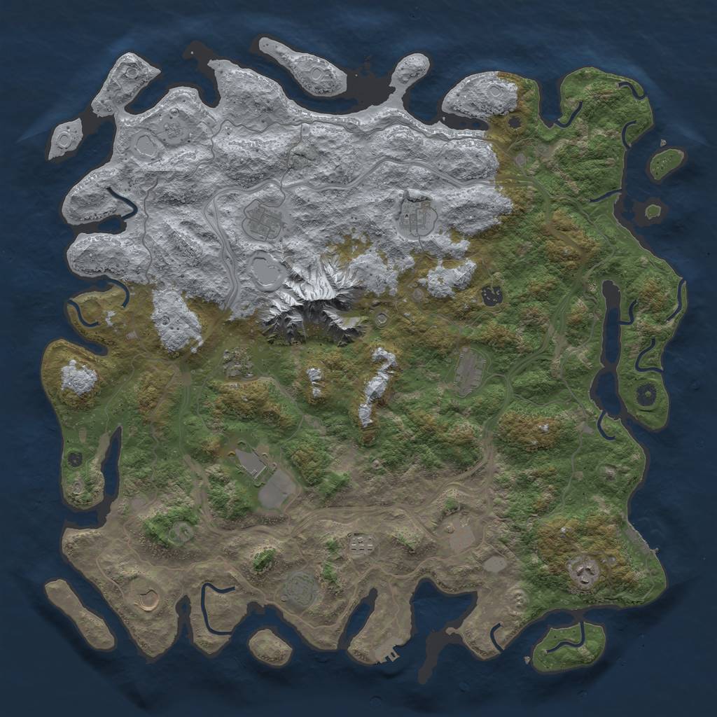 Rust Map: Procedural Map, Size: 5000, Seed: 24991335, 20 Monuments