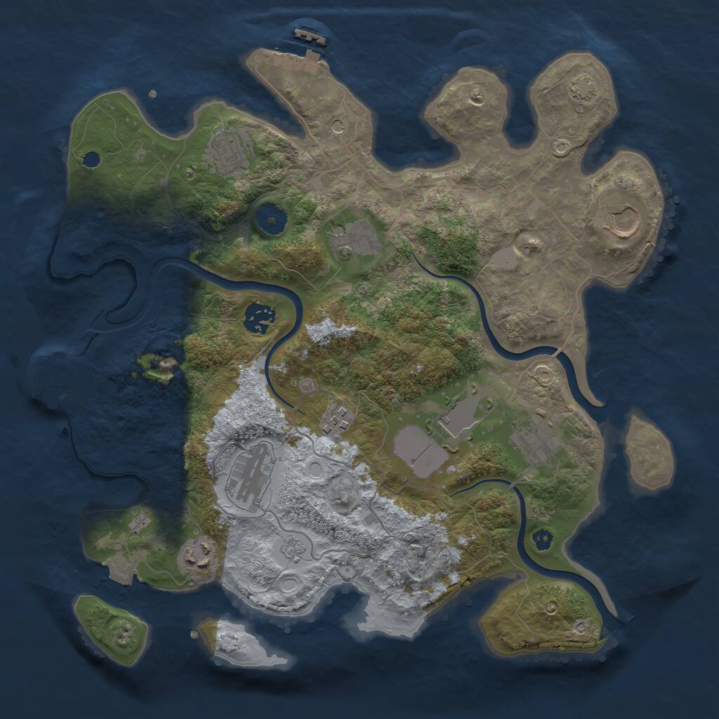 Rust Map: Procedural Map, Size: 3500, Seed: 519818436, 15 Monuments