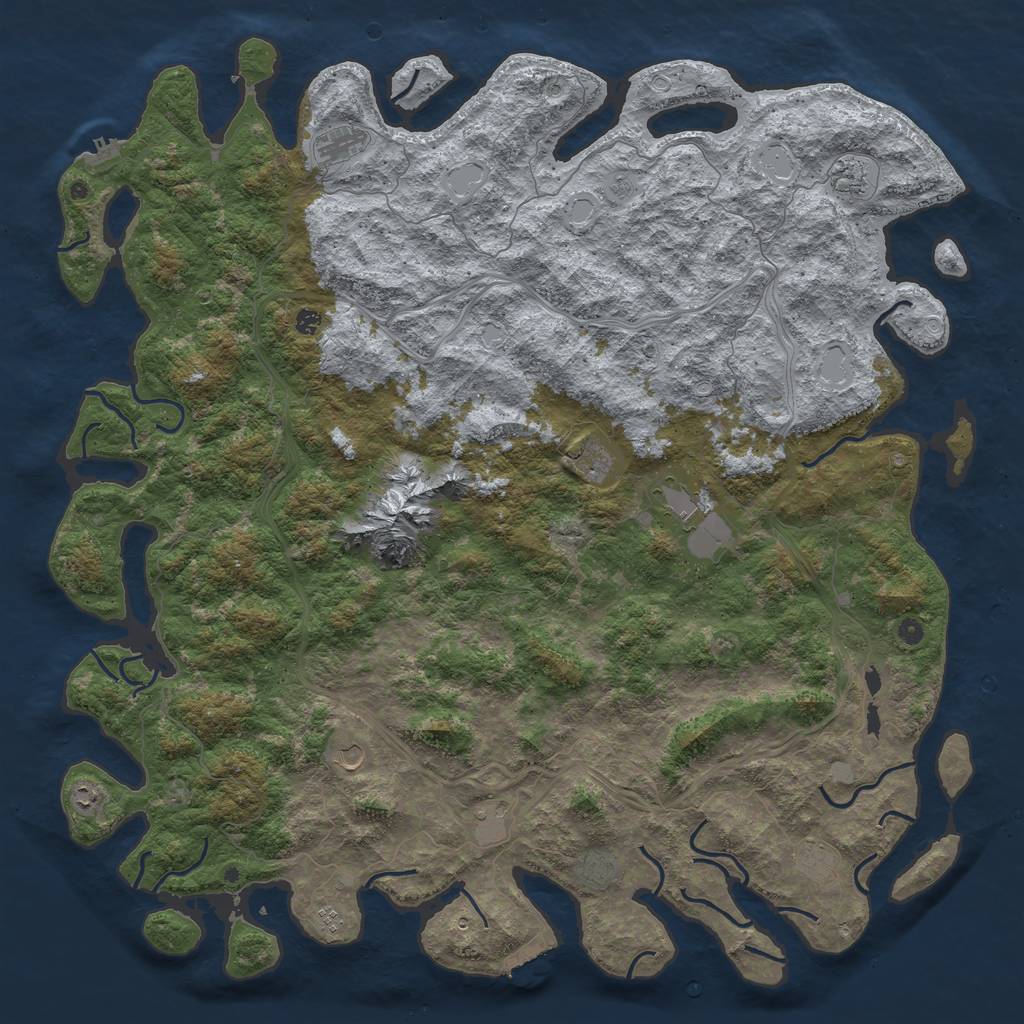 Rust Map: Procedural Map, Size: 6000, Seed: 438921842, 20 Monuments