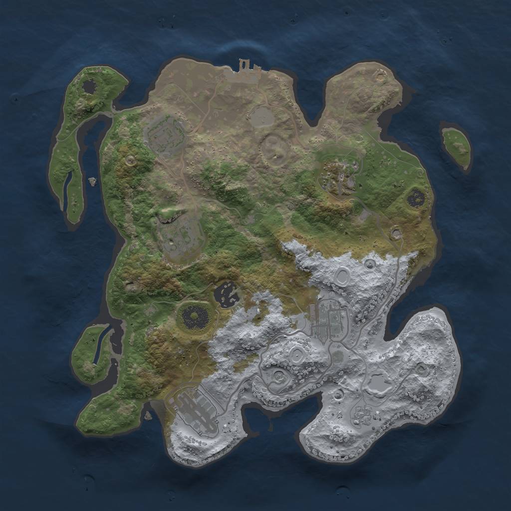 Rust Map: Procedural Map, Size: 3000, Seed: 2022091300, 14 Monuments