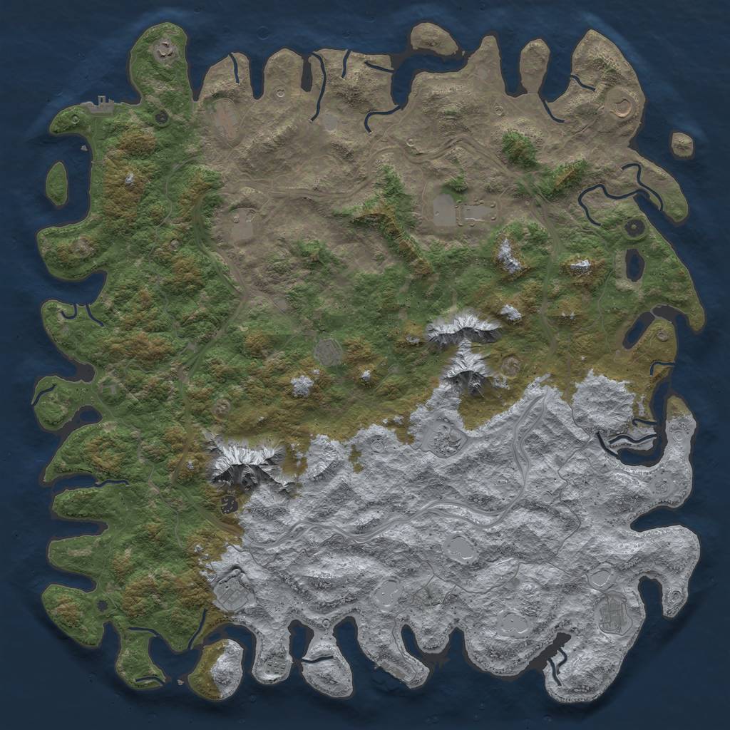 Rust Map: Procedural Map, Size: 6000, Seed: 889400, 20 Monuments