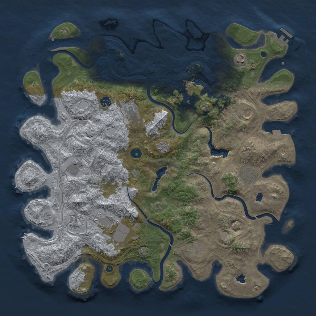 Rust Map: Procedural Map, Size: 4500, Seed: 5193884, 15 Monuments