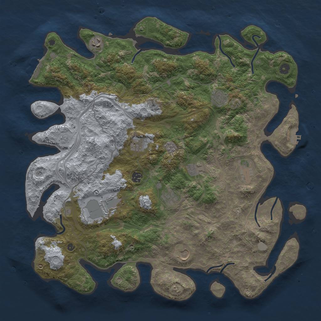 Rust Map: Procedural Map, Size: 4500, Seed: 277008485, 19 Monuments