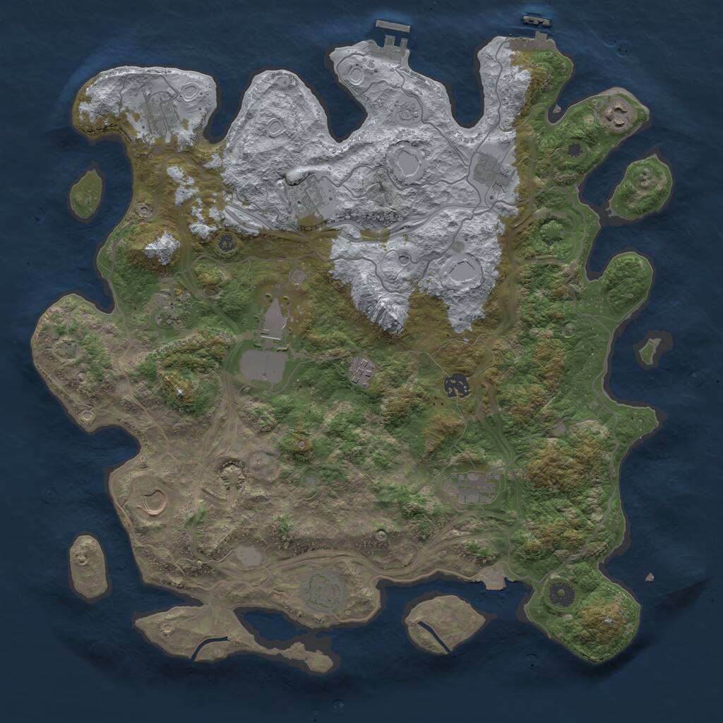 Rust Map: Procedural Map, Size: 4250, Seed: 58198, 17 Monuments