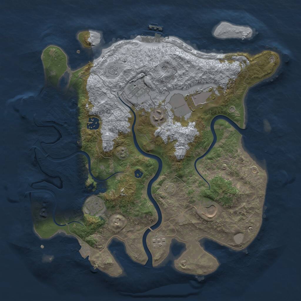 Rust Map: Procedural Map, Size: 3500, Seed: 1234794659, 13 Monuments