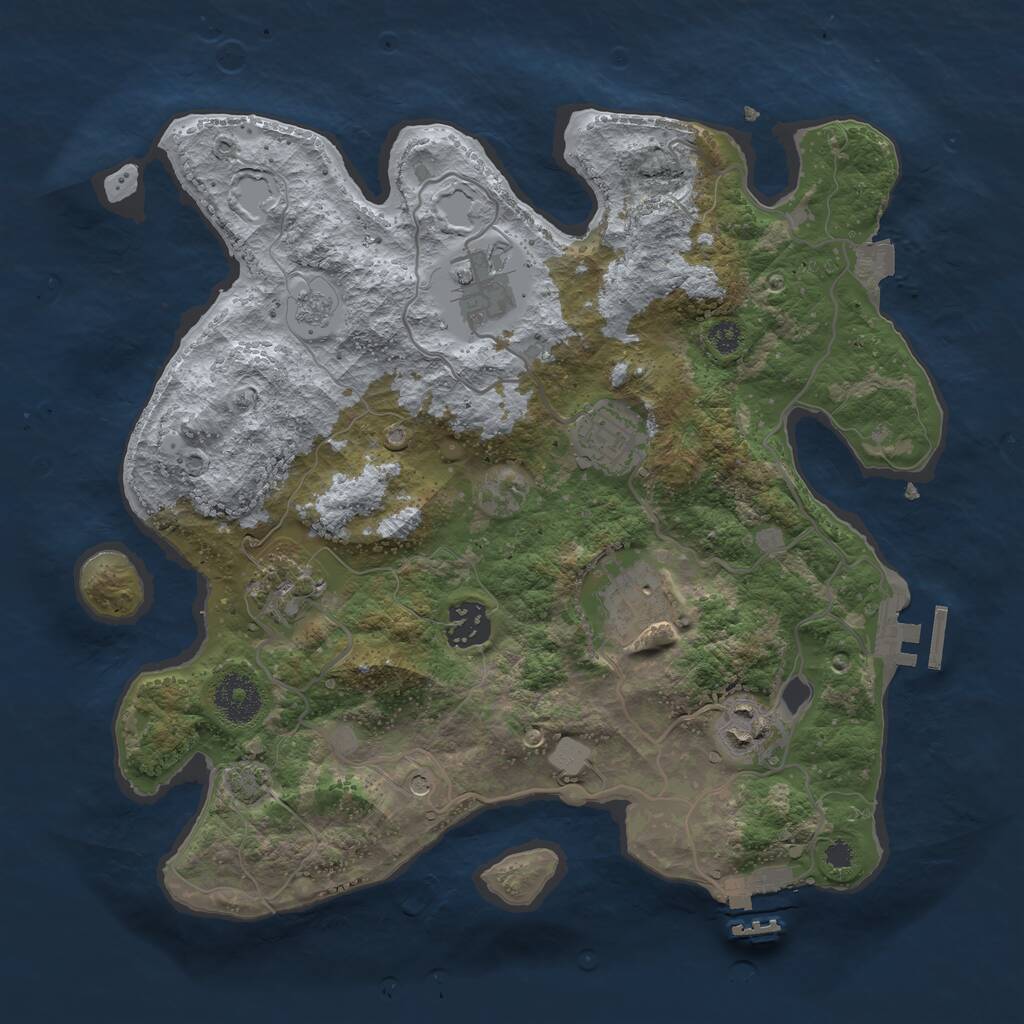 Rust Map: Procedural Map, Size: 3240, Seed: 1923023099, 12 Monuments