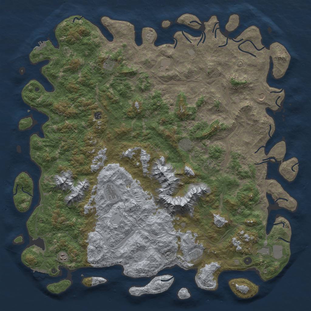 Rust Map: Procedural Map, Size: 6000, Seed: 765678, 20 Monuments