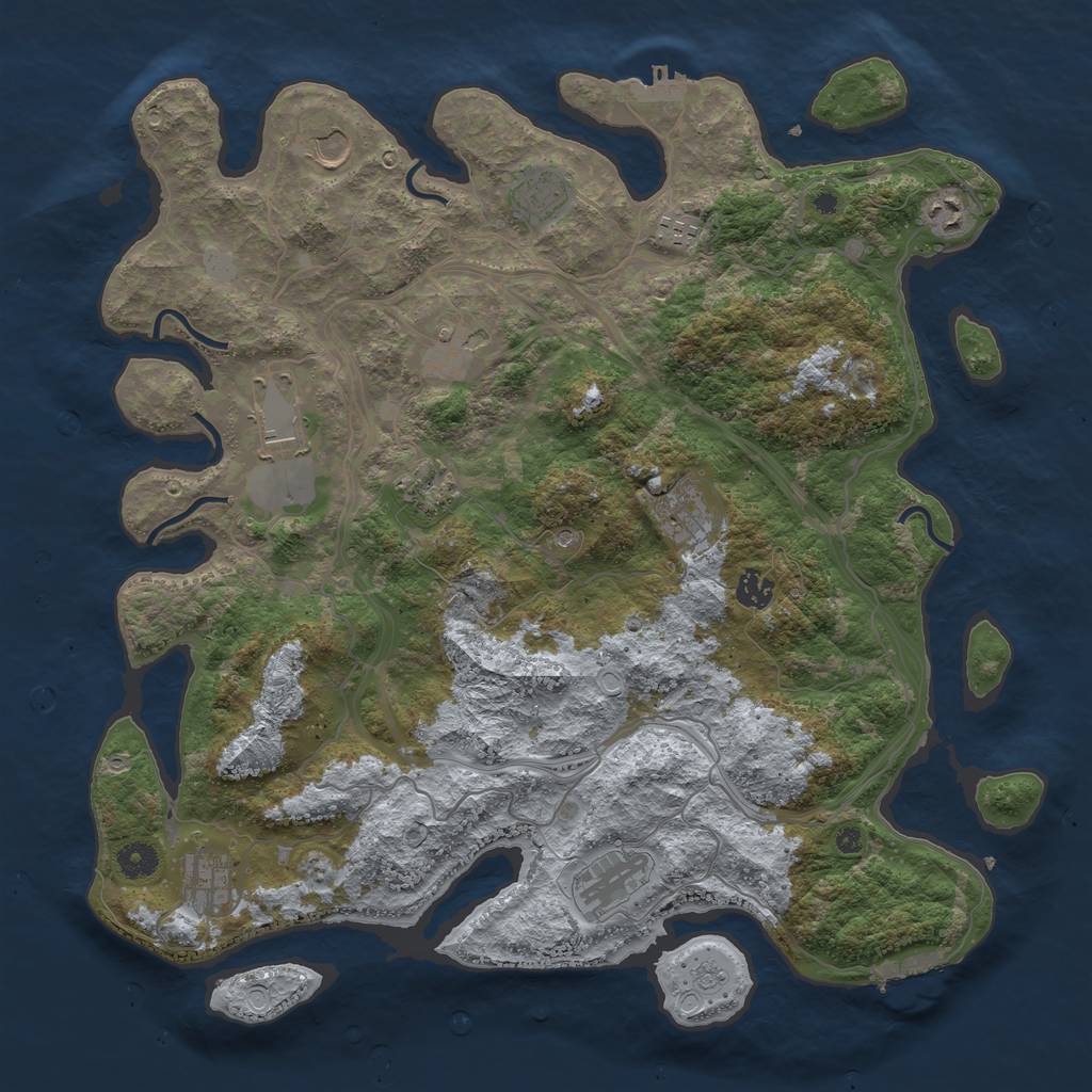 Rust Map: Procedural Map, Size: 4250, Seed: 25904, 20 Monuments