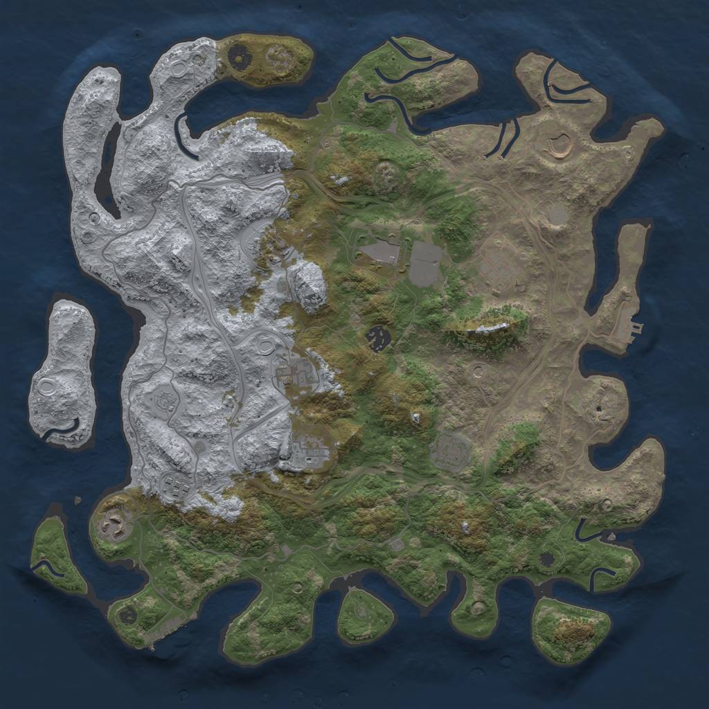 Rust Map: Procedural Map, Size: 4250, Seed: 1283728697, 19 Monuments