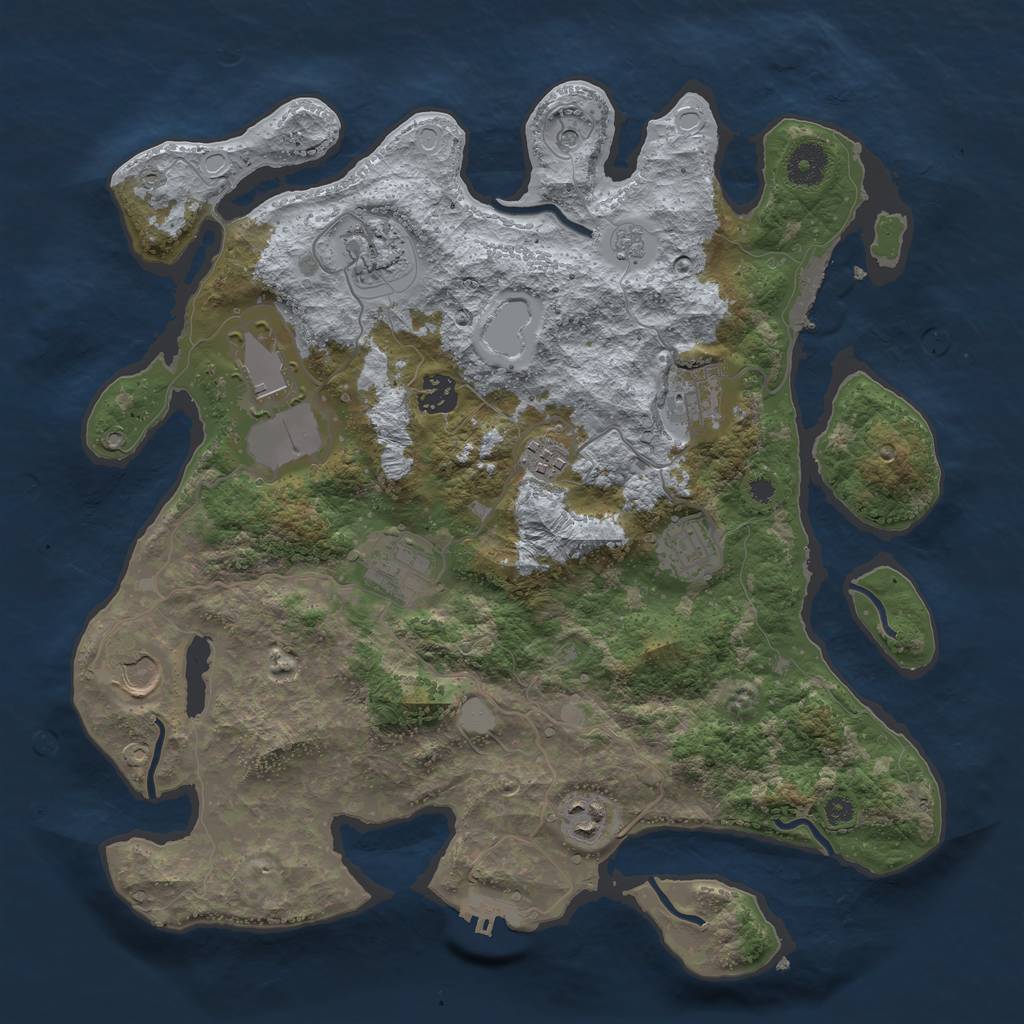 Rust Map: Procedural Map, Size: 3700, Seed: 212092022, 18 Monuments