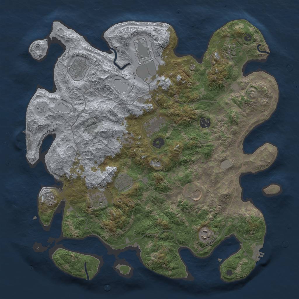 Rust Map: Procedural Map, Size: 4000, Seed: 1680785679, 19 Monuments