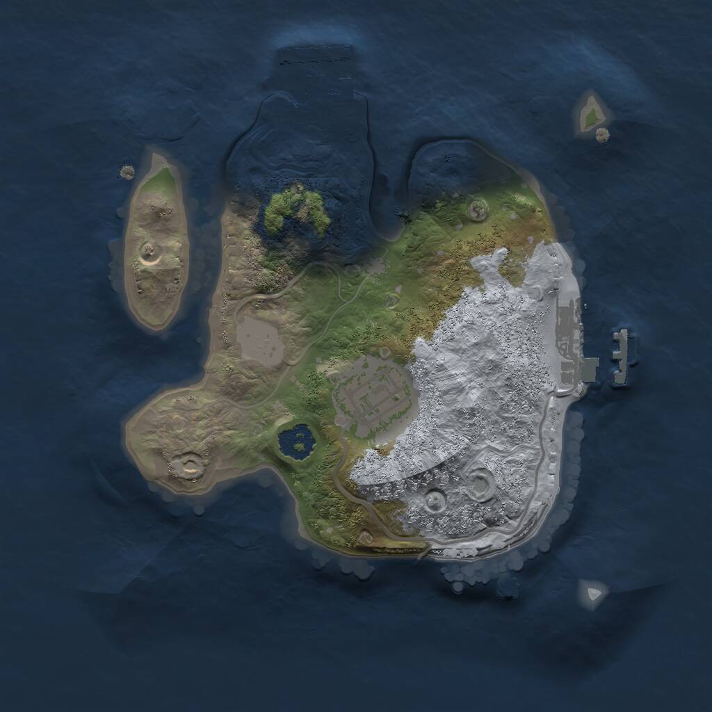 Rust Map: Procedural Map, Size: 2000, Seed: 1252180408, 4 Monuments