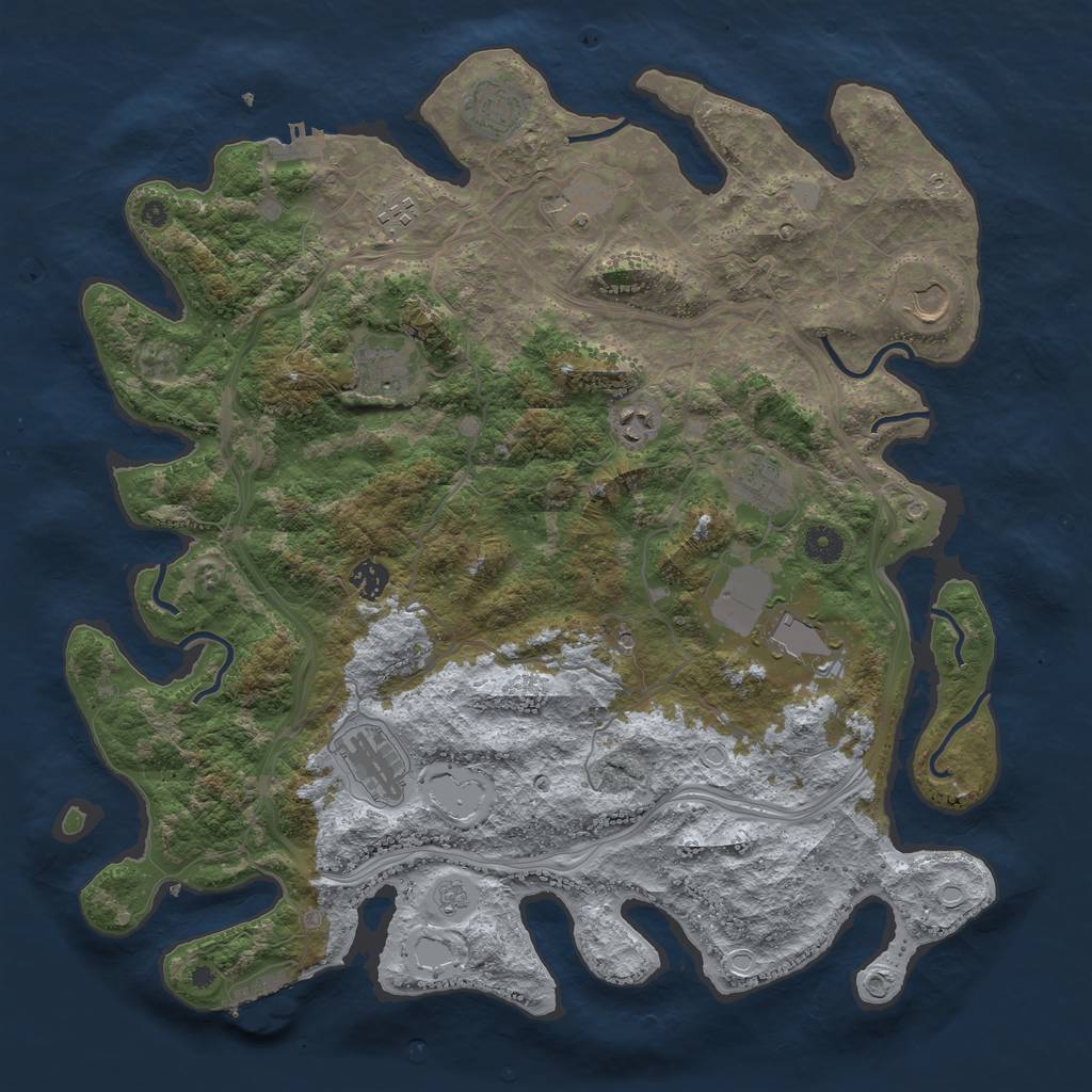 Rust Map: Procedural Map, Size: 4250, Seed: 73481, 19 Monuments