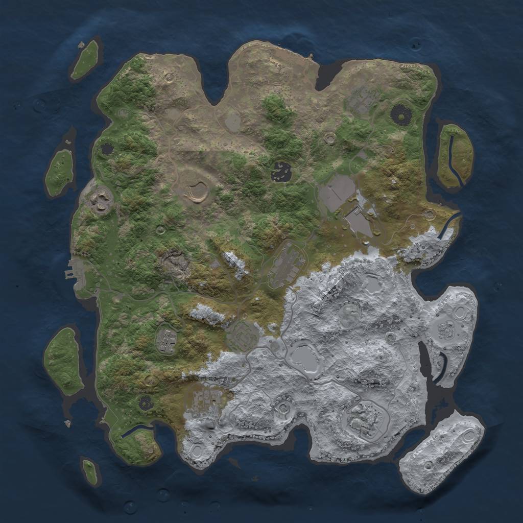 Rust Map: Procedural Map, Size: 3700, Seed: 700748596, 19 Monuments