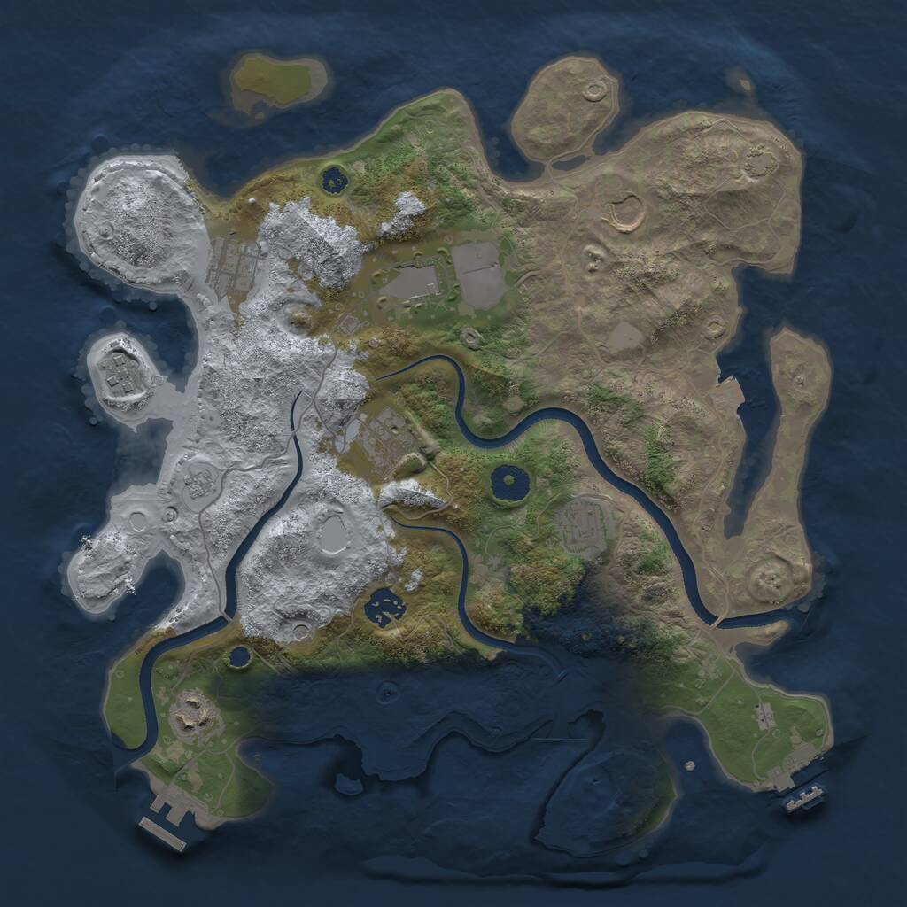 Rust Map: Procedural Map, Size: 3600, Seed: 56823207, 14 Monuments