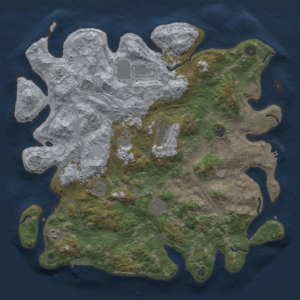 Rust Map: Procedural Map, Size: 4250, Seed: 6784, 17 Monuments
