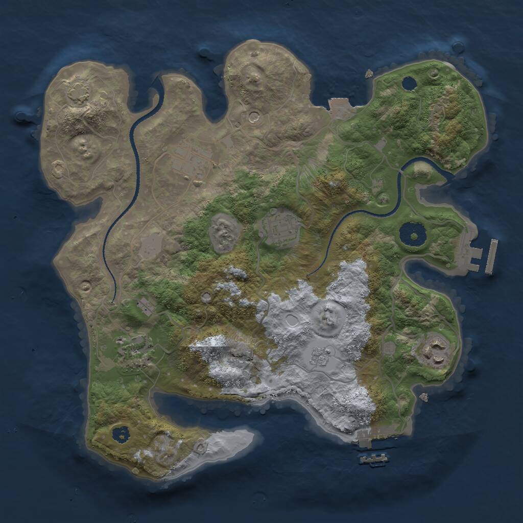 Rust Map: Procedural Map, Size: 3000, Seed: 645041137, 10 Monuments