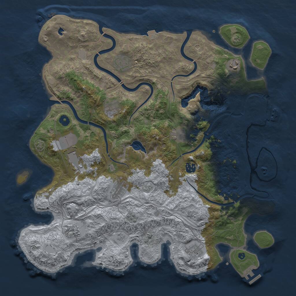 Rust Map: Procedural Map, Size: 4250, Seed: 1448349351, 16 Monuments