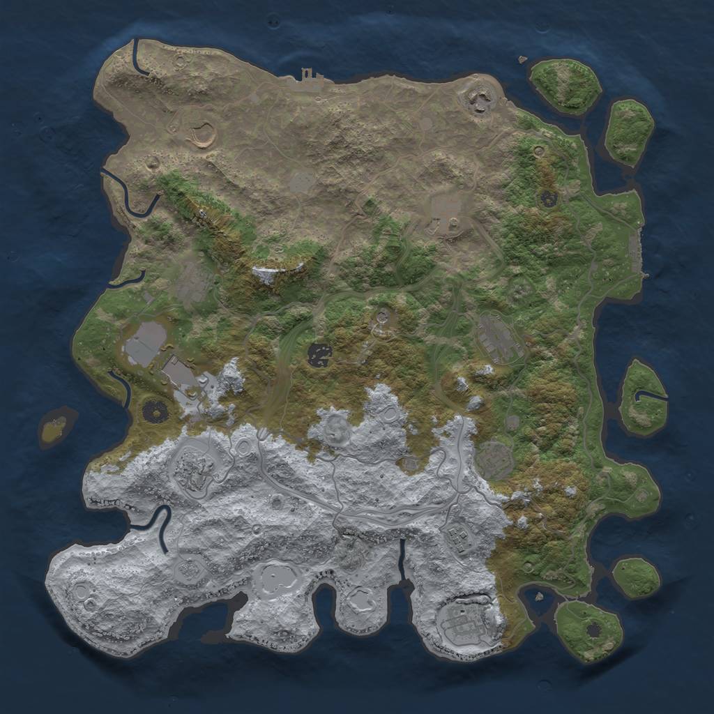 Rust Map: Procedural Map, Size: 4250, Seed: 1448349351, 20 Monuments