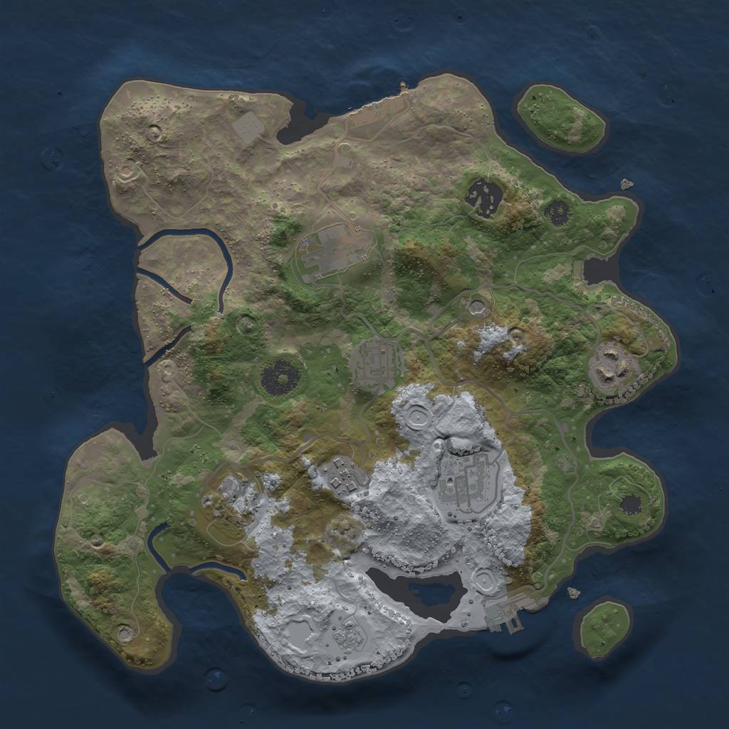 Rust Map: Procedural Map, Size: 3000, Seed: 1694208569, 16 Monuments