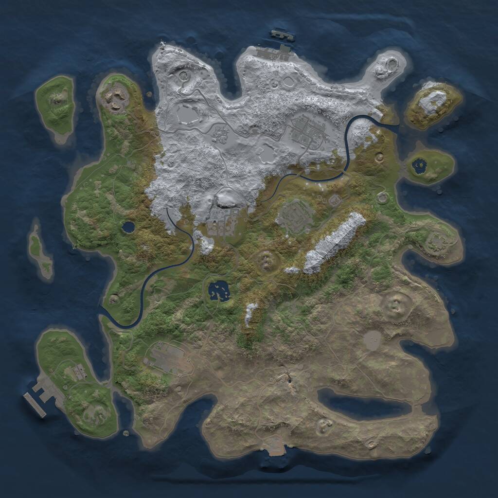 Rust Map: Procedural Map, Size: 3400, Seed: 367877345, 12 Monuments