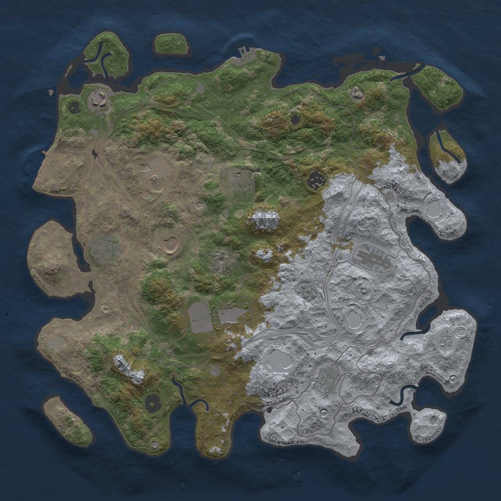 Rust Map: Procedural Map, Size: 4250, Seed: 80966, 19 Monuments