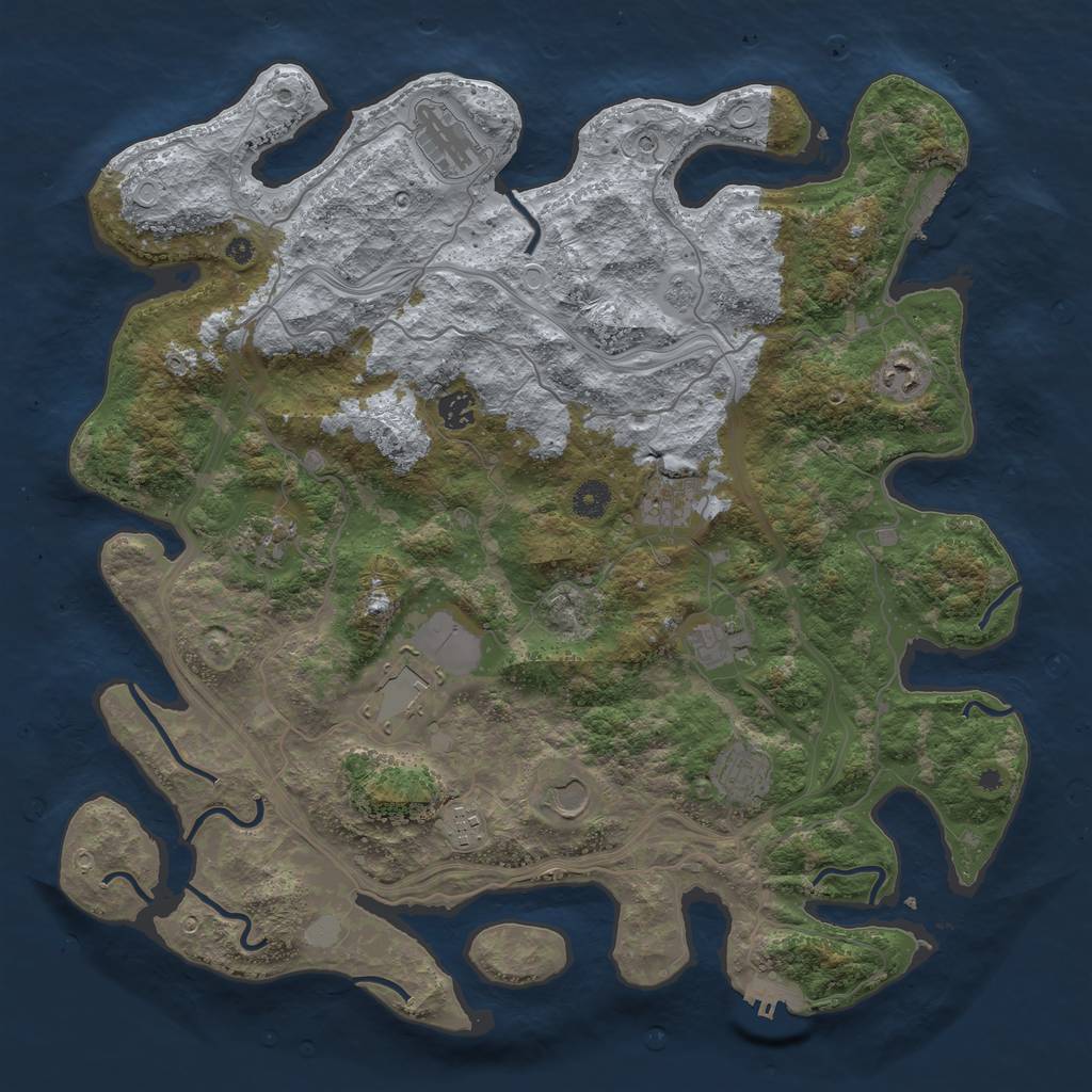 Rust Map: Procedural Map, Size: 4250, Seed: 46810, 19 Monuments