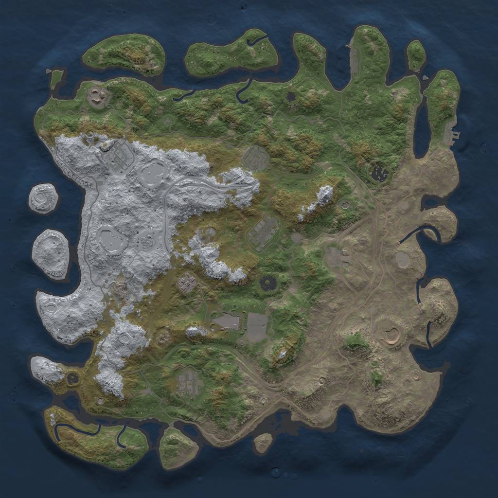 Rust Map: Procedural Map, Size: 4500, Seed: 65000, 19 Monuments