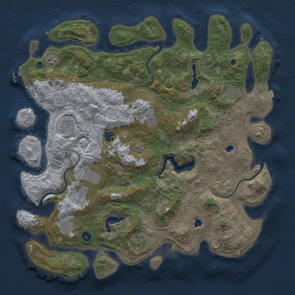 Rust Map: Procedural Map, Size: 4500, Seed: 65000, 14 Monuments