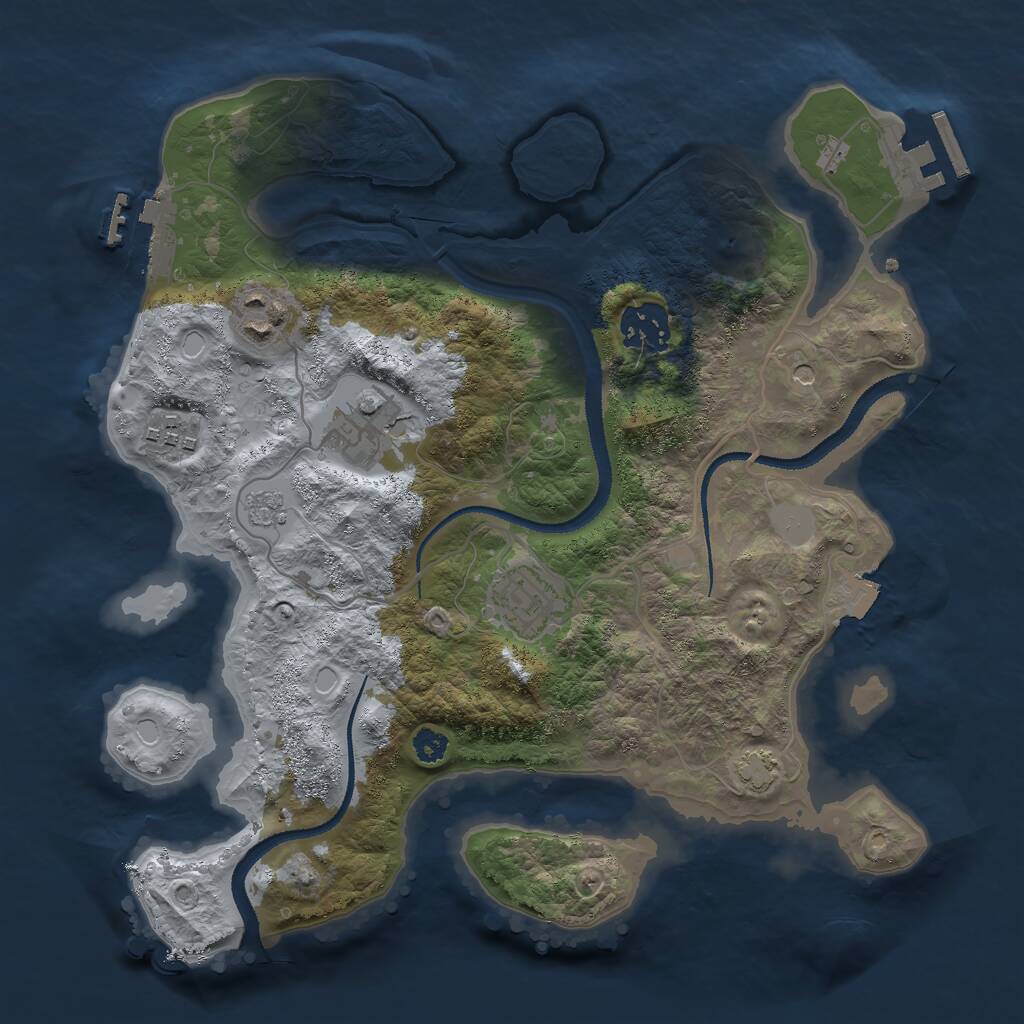 Rust Map: Procedural Map, Size: 3000, Seed: 2020362461, 11 Monuments