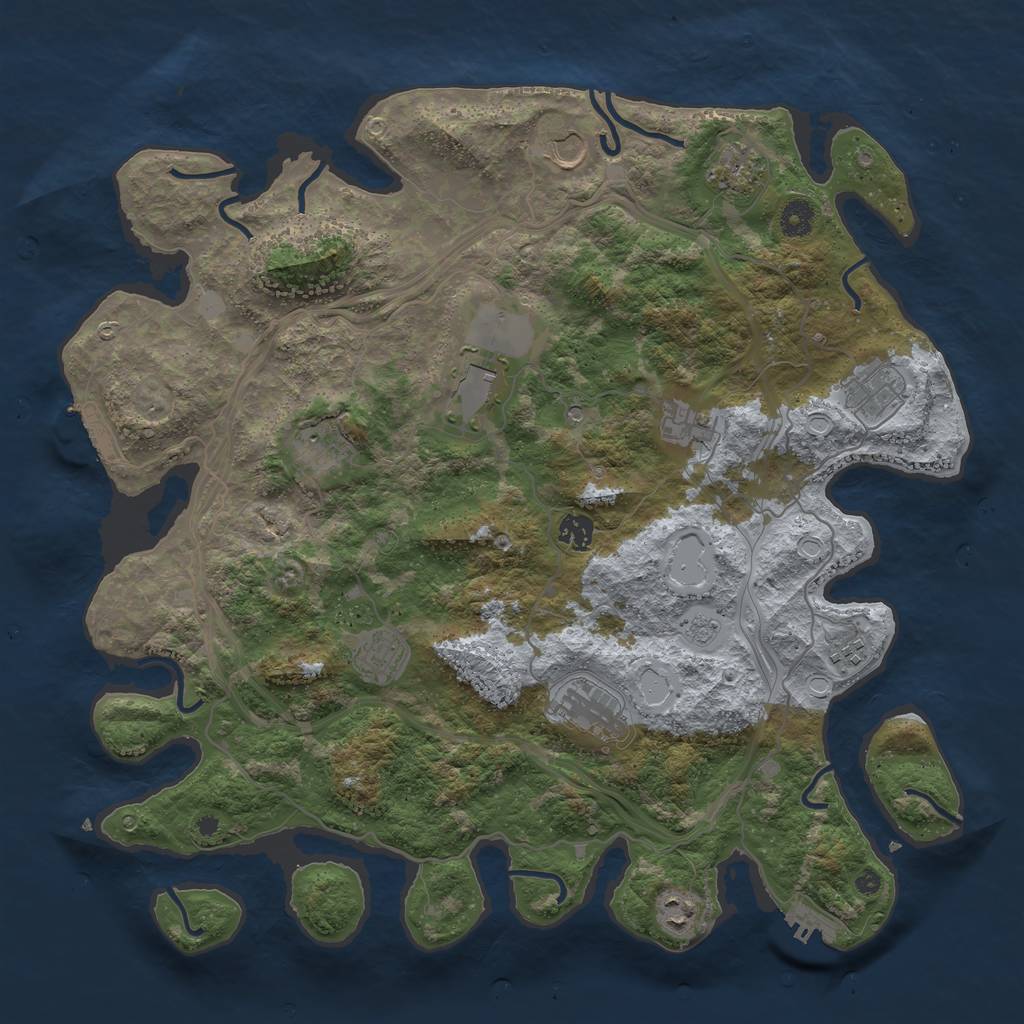 Rust Map: Procedural Map, Size: 4250, Seed: 98624, 20 Monuments