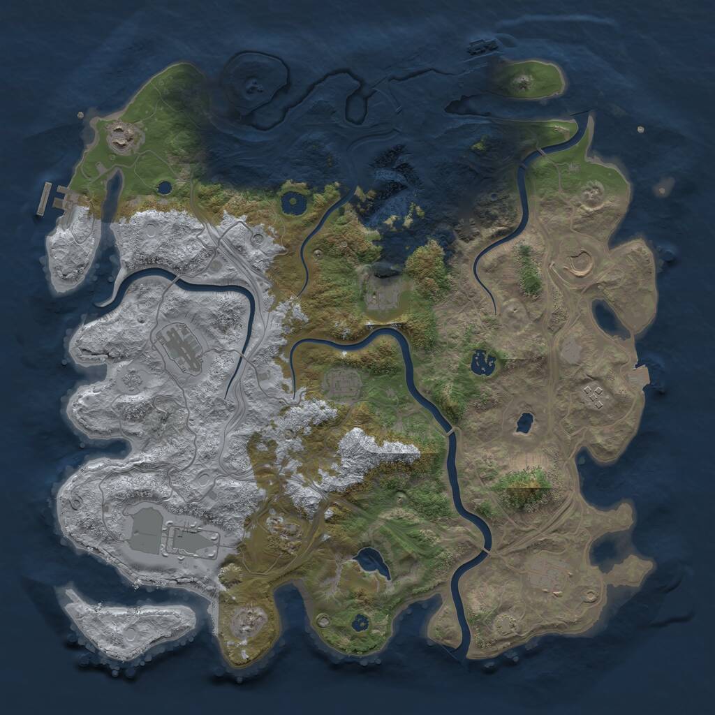 Rust Map: Procedural Map, Size: 4250, Seed: 260508658, 16 Monuments