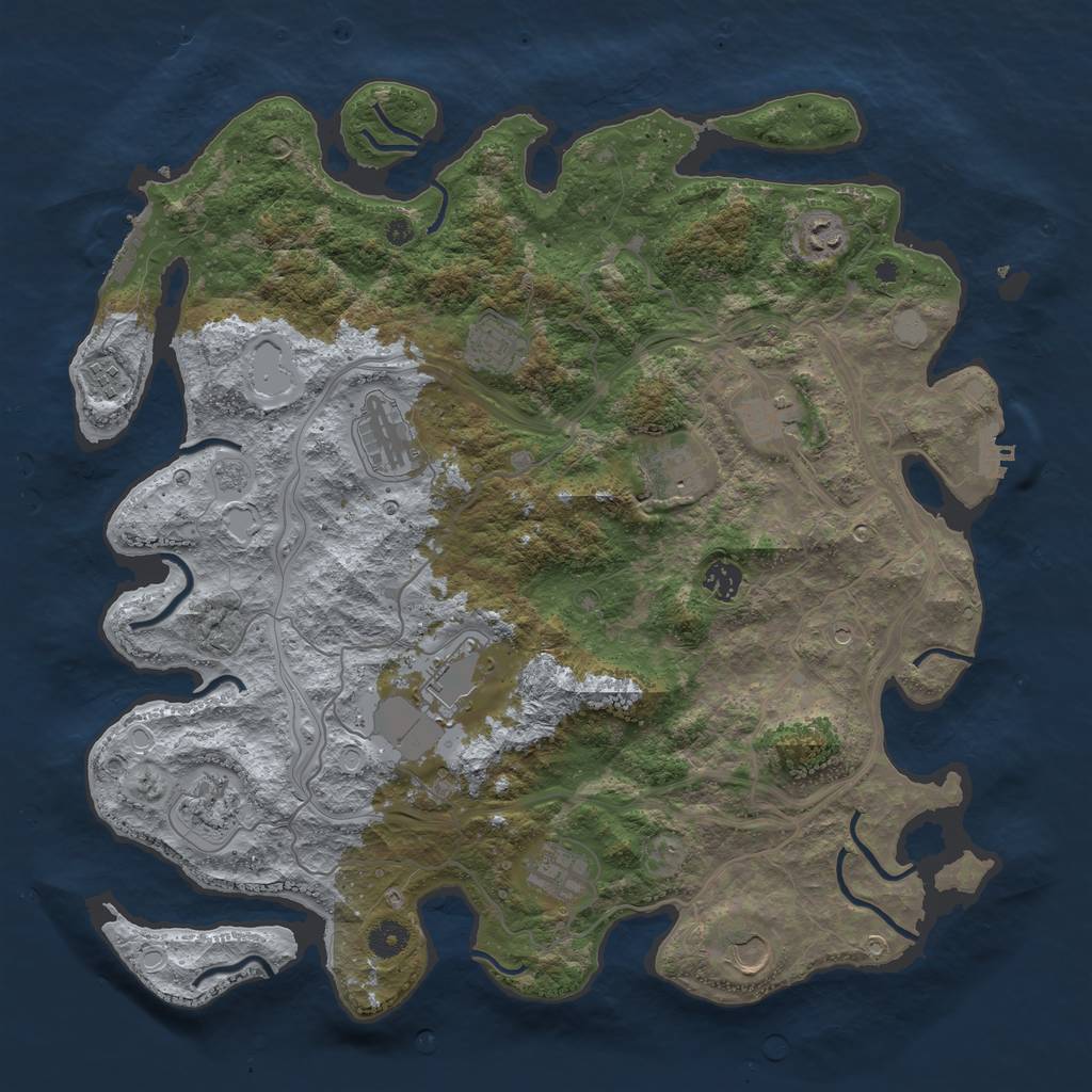 Rust Map: Procedural Map, Size: 4250, Seed: 260508658, 20 Monuments