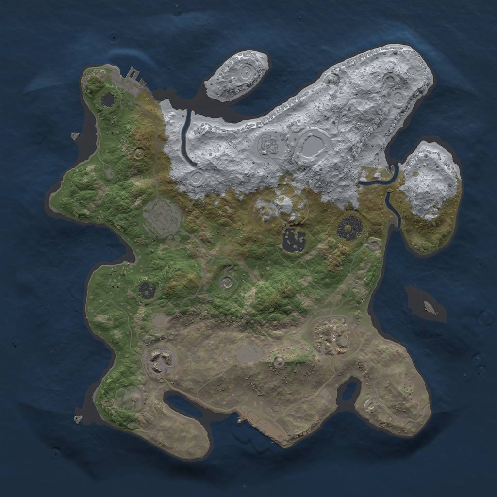 Rust Map: Procedural Map, Size: 3000, Seed: 1560880239, 13 Monuments