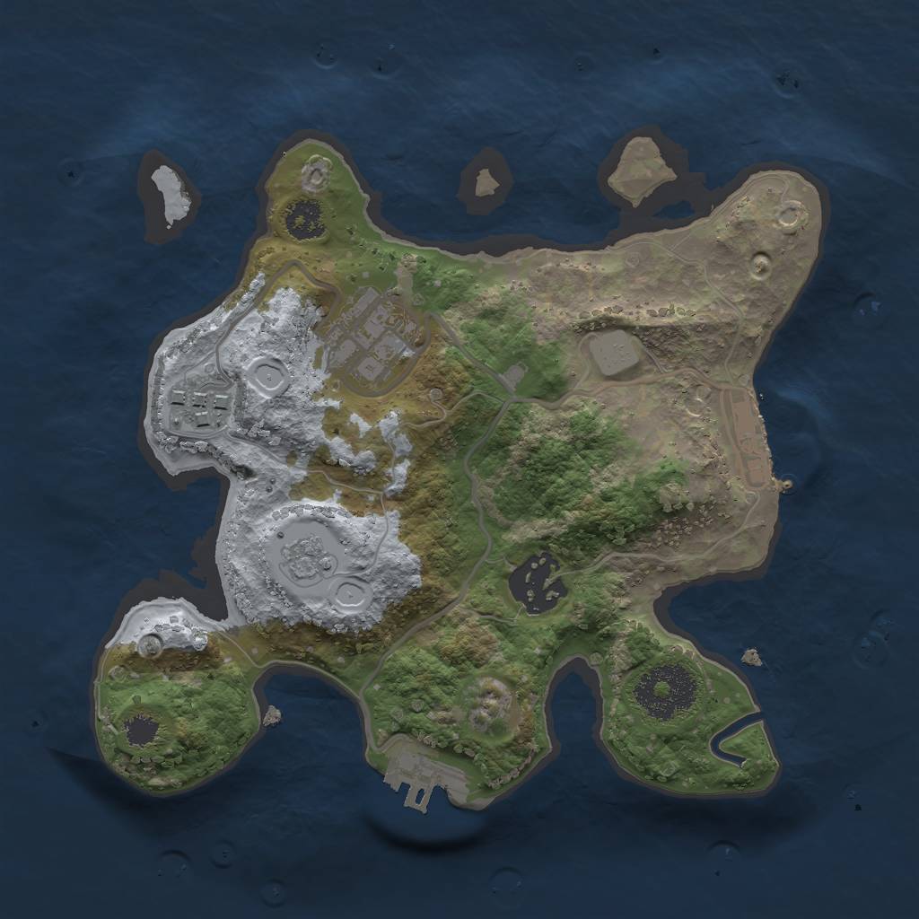 Rust Map: Procedural Map, Size: 2400, Seed: 85740482, 11 Monuments