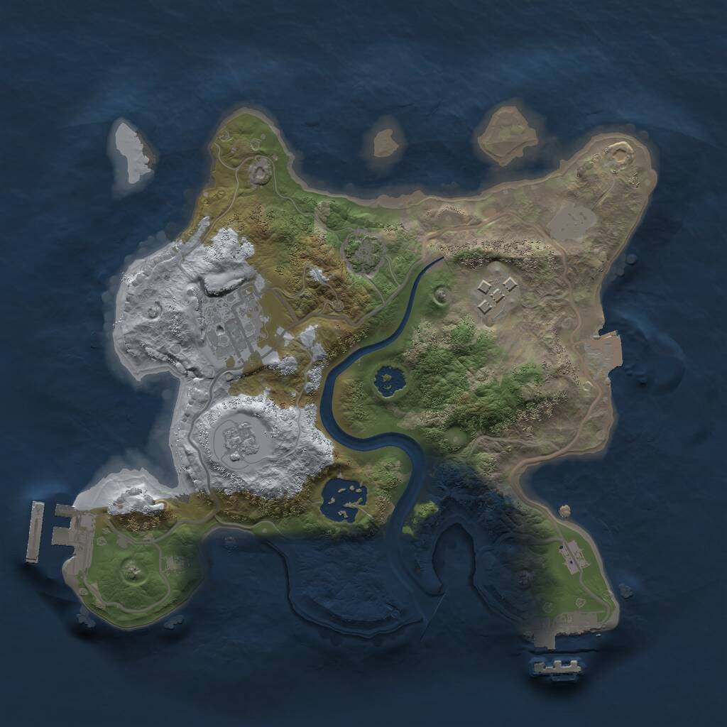 Rust Map: Procedural Map, Size: 2400, Seed: 85740482, 8 Monuments