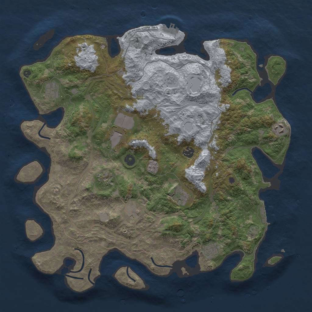 Rust Map: Procedural Map, Size: 4250, Seed: 30810, 18 Monuments