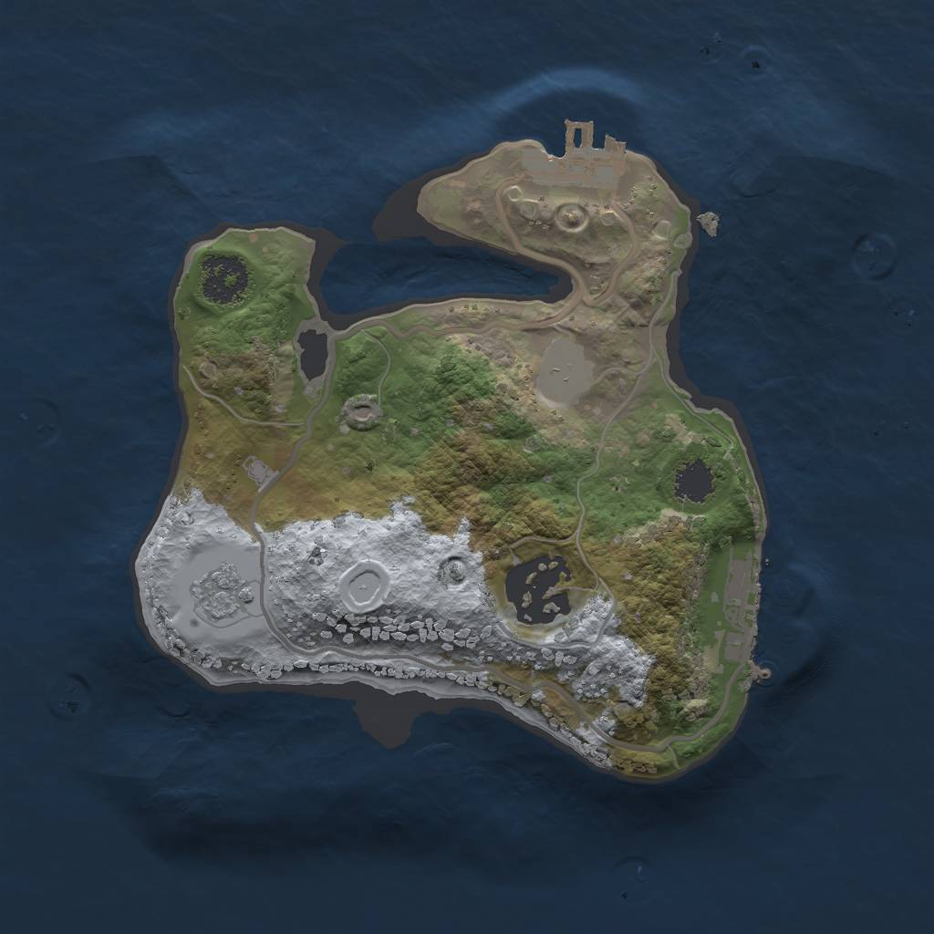 Rust Map: Procedural Map, Size: 2000, Seed: 1107320508, 9 Monuments