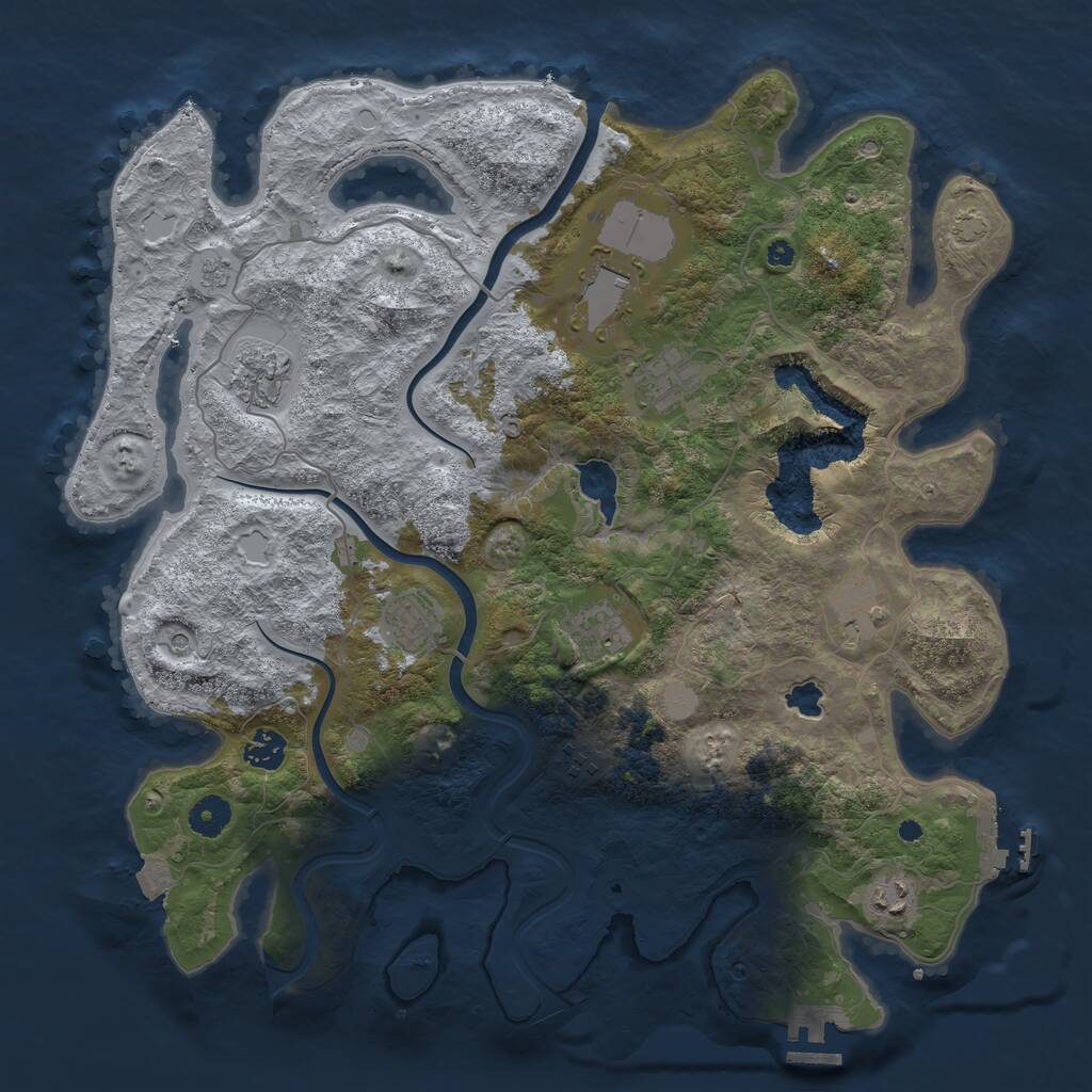 Rust Map: Procedural Map, Size: 4000, Seed: 44271015, 15 Monuments